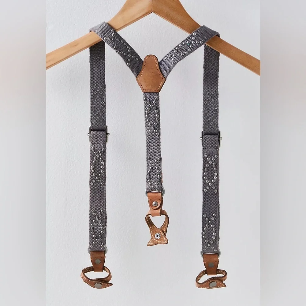 Suri Suspenders-Studded Black